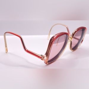 Vintage Alina Red Translucent Oval Sunglasses Frames Only